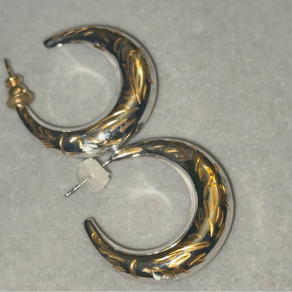 Gold and Silver Hoop Earrings
